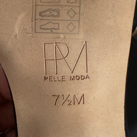 Pelle Moda Slingback Open Toe Black Sued Kitten Heel Pumps Size 7.5 - Picture 7 of 8